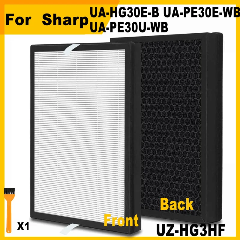 샤프 공기청정기 모델 UA-PE30E-WB UA-PE30U-WB용 UZ-HG3HF 교체용 트루 HEPA 복합 카본 필터