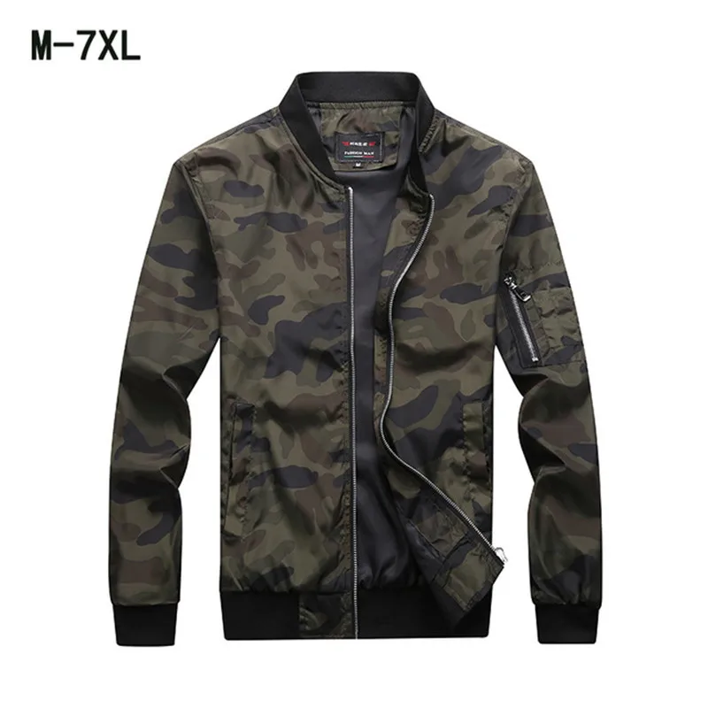 

Plus size 7XL Spring Autumn Camouflage Military Jacket Men Slim Fit Cotton Men Camo Army Coat Fashion Masculino Outdoor