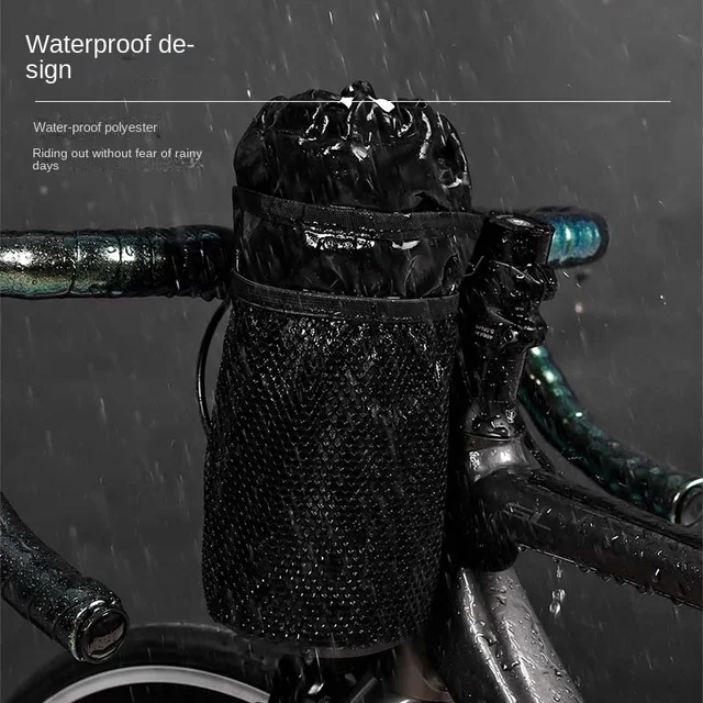 Bicycle Bag Bike Bottle Holder Handlebar Stem Thermal Bag with Mesh Pocket Coffee Cup Holders Cycling Water Bottle Carrier Bag 3