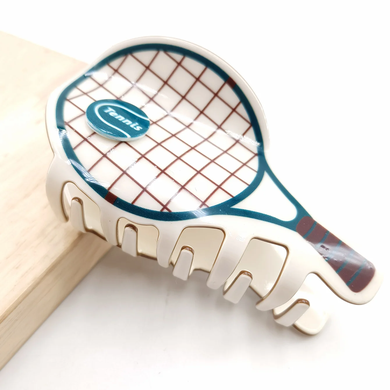 1/2 Stück Niedliche und Kreative Sport-Tennisschläger-Accessoires, Krallen-Haarspange, Haifisch-Haarspange, Haar-Accessoires – Detail 11