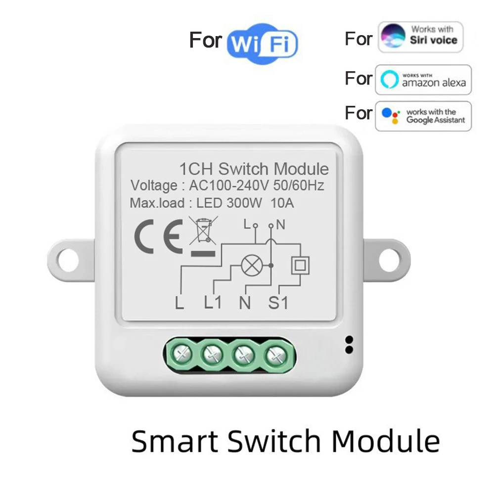 

1pc Smart Circuit Breaker Multiple Application Platforms Support For Matter WIFI Switch Remote Voice Control Relay Module
