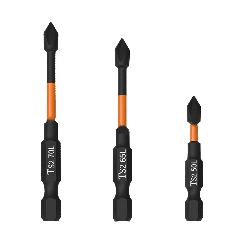 

3pcs Magnetic Screwdriver Bit Cross Hand Drill Impact Screwdriver 50/65/70mm Cross Bit Screwdriver HRC60 Punch Holes Tools