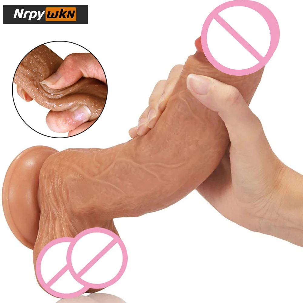 

Realistic Dildo for Beginner,Lifelike Penis Adult Sex Toy for Woman with Strong Suction Cup for Vaginal G-spot and Anal Prostate