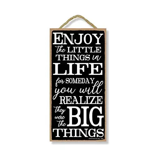 

Enjoy the Little Things in Life - Hanging Signs, Wall Art, Decorative Wood Sign, Inspirational Gifts