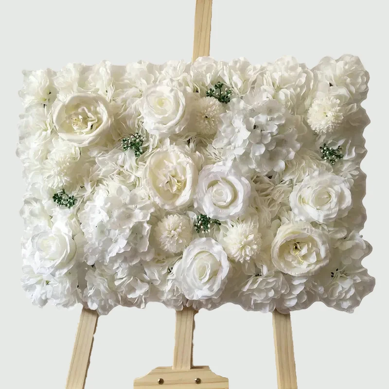 60cmx40cmFlowerWallPanelsPartyBackdrop3DSilkRoseFloralWall