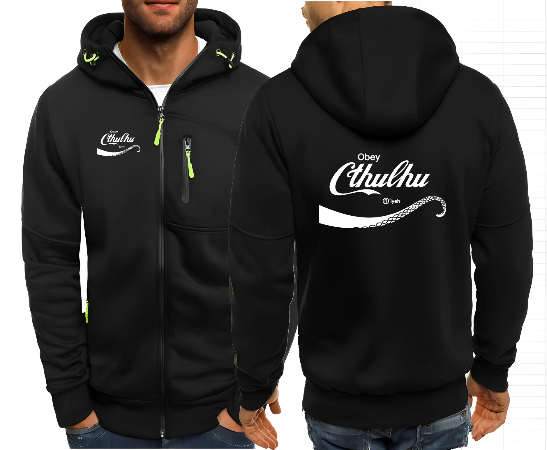 Necronomicon:Call Of Cthulhu Cthulu And Lovecraft Miskatonic University Zipper Hoodies Sweatshirts Slim Fit Jackets Coats GHH5