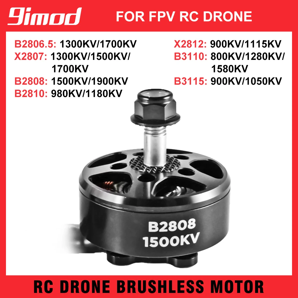 Moteur Brushless 9IMOD Pour Drone FPV RC - Modèles 2807, 2808, 2810, 2812, 3110 (14 Pôles)