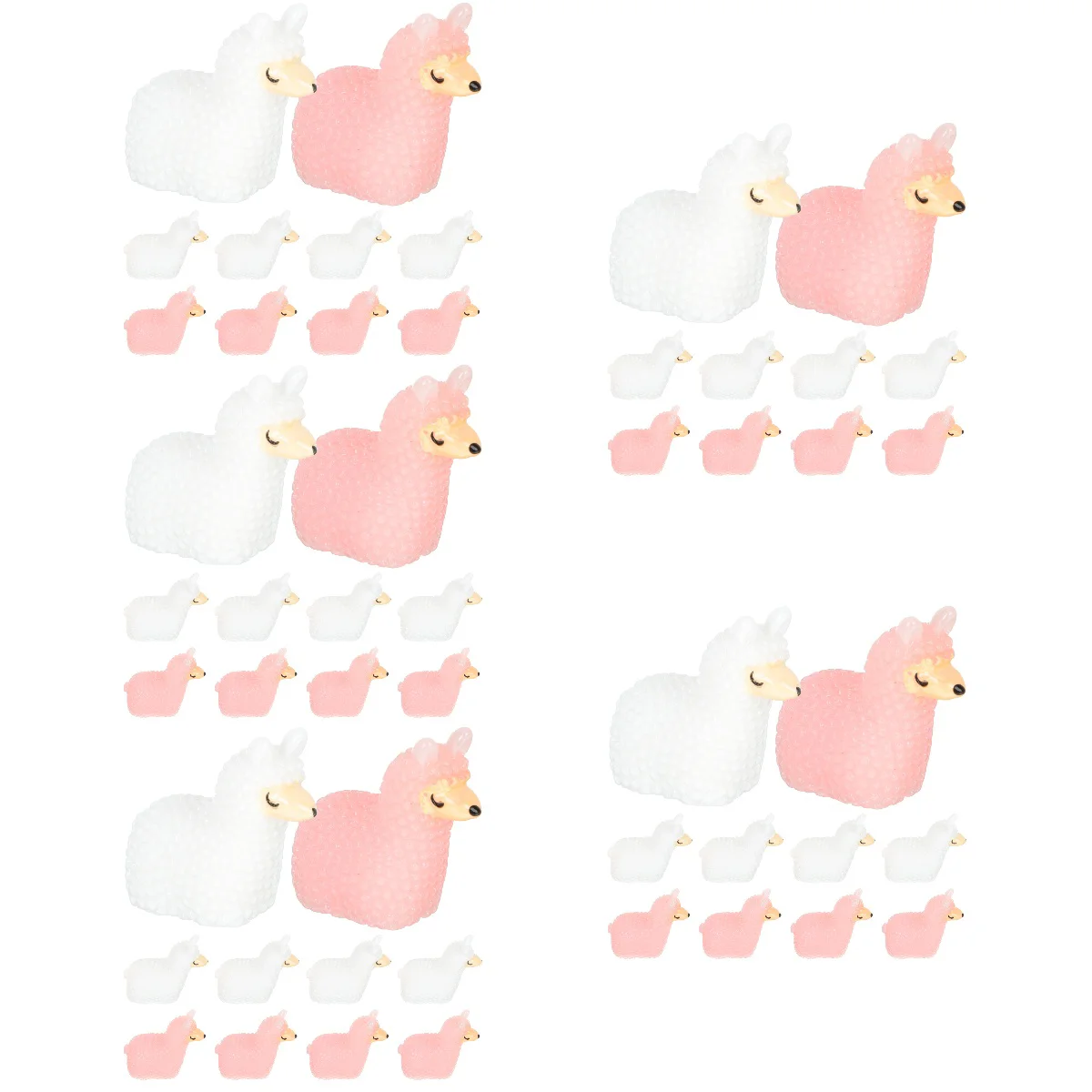 

100 Pcs Alpaca Keychain DIY Ornaments Decoration Cartoon Resin Figurine Backpack Craft