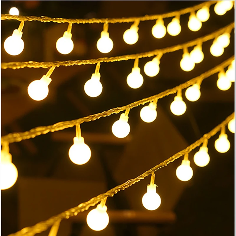 

USB/Battery Power LED Ball Garland Lights Fairy String Outdoor Lamp Home Room Christmas Holiday Wedding Party Lights Decoration