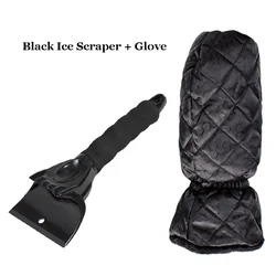 Premium Ice Scraper with Foam Grip and Waterproof Warm Glove - Efficient Snow and Frost Removal Tool (Black and Glove)