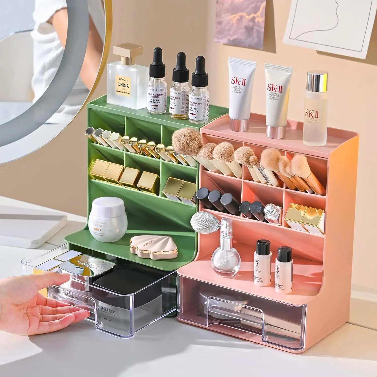 Desk Organizer Oblique Pen Holder Storage Box Office Desktop Multi-Function Pen Holder Student Stationery