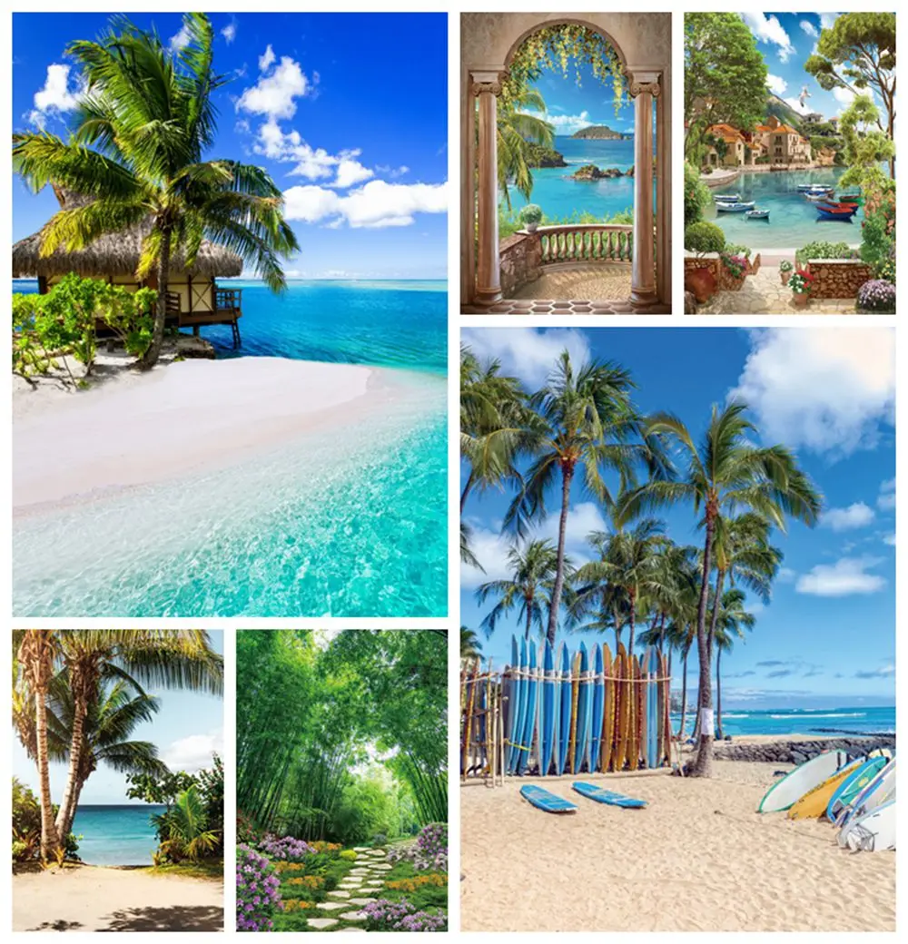 YEELE 12x8ft Sea View Photography Backdrop Tropical Beach with Coco Palm Tree Background Hawaiian Seaside Vacation Kid Adult Portrait Photoshoot Studio Props Summer Holiday Tourism Wedding Wallpaper YEELE 12x8ft Sea View Photography Backdrop Tropical Beach with Coco Palm Tree Background Hawaiian Seaside Vacation Kid Adult Portrait Photoshoot Studio Props Summer Holiday Tourism Wedding Wallpaper
