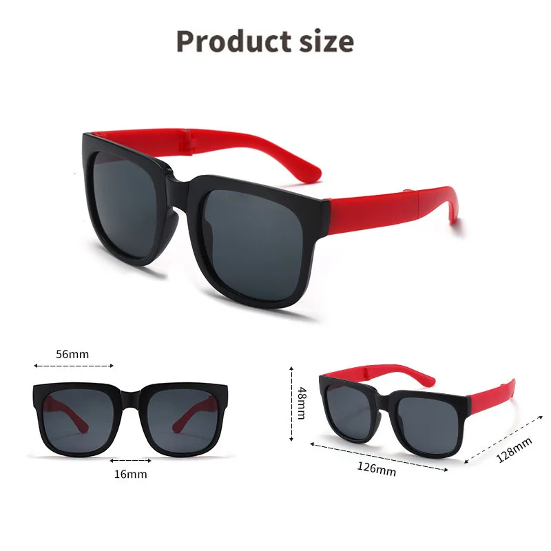 Kids Sunglasses for Boy Girl Folding Sunglasses Brand Design Square Glasses Children Eyewear Sun Shades Outdoor_voghion.com