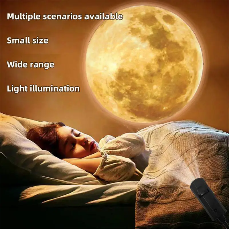 

USB Moon Earth Projector Lamp Adjustable Rotatable Atmosphere Night Light for Home Bedroom Decorative Wall Projection Lamp