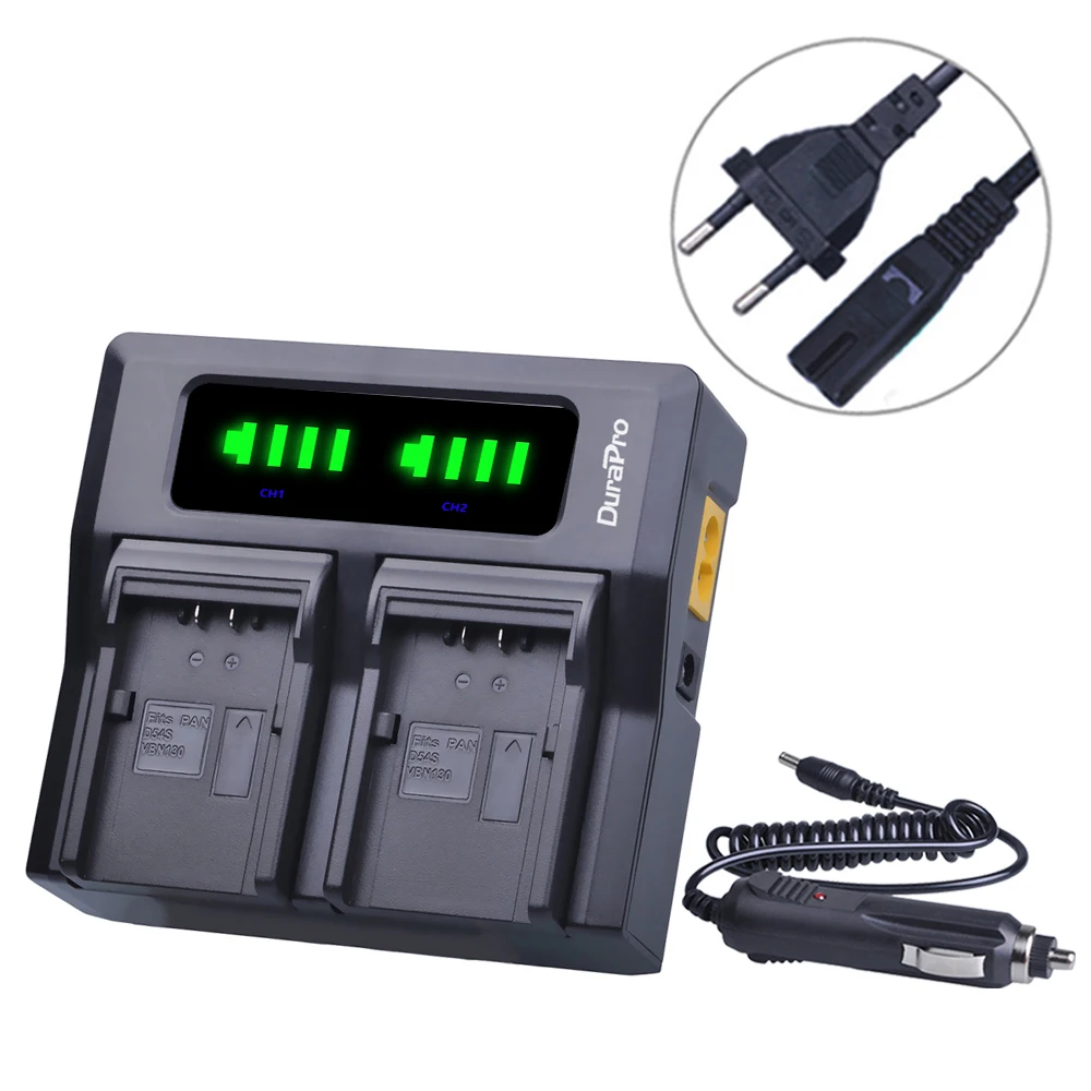 

LED Dual Quick Charger Universal for CGR-D54 CGA-D54S VW-VBN130 VBN260 VBN390 VW-VBD58 VBD78 AG-DVC30 DVX100A Battery