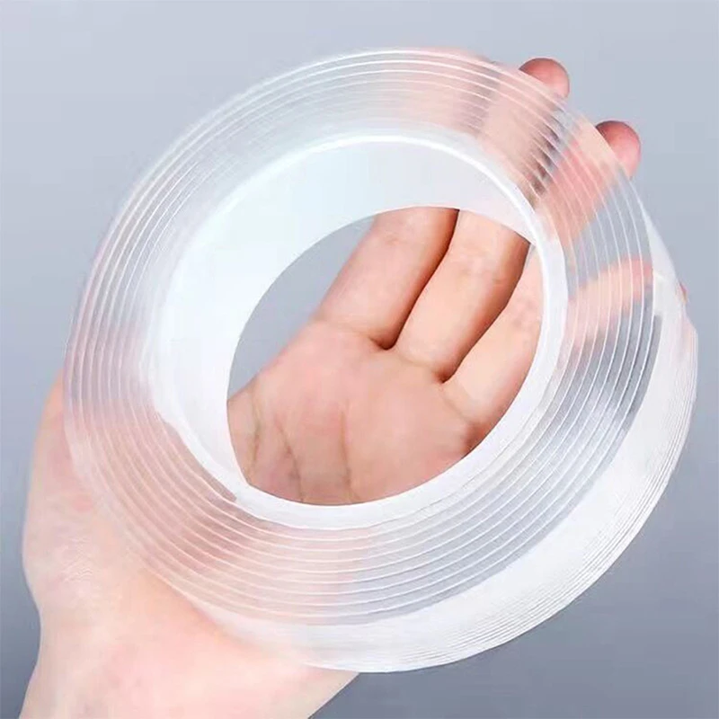

1/2/3/5M Nano Tape Double Sided Tape Transparent Reusable Waterproof Adhesive Tapes Cleanable Kitchen Bathroom Supplies Tapes