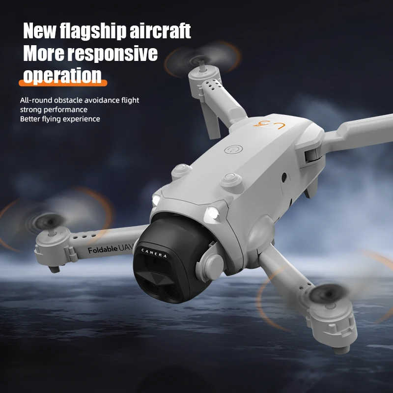 Vue rapprochée de la caméra 8K du drone LU36 avec GPS et WiFi 5G