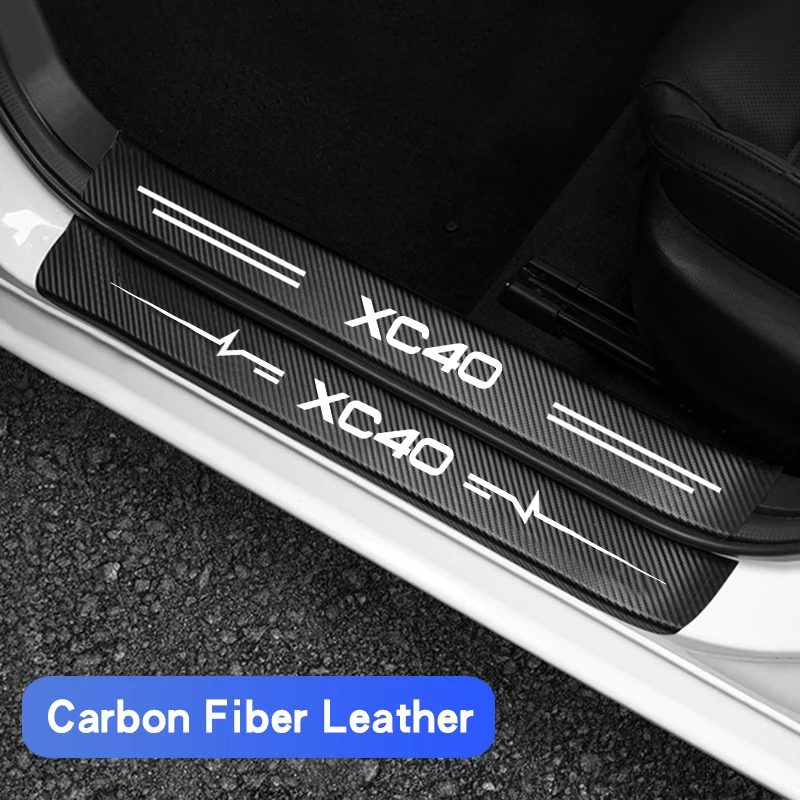 

For Volvo XC40 Carbon Fiber Car Doorsill Sticker Anti-scraping and Waterproof Protective Film Accessories Trunk