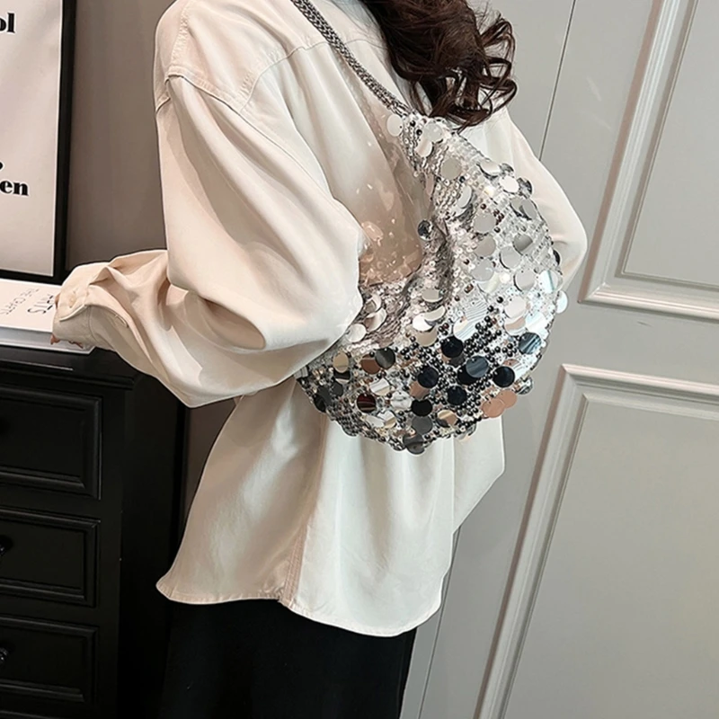 Trendy Shoulder Bag Evening Purse with Chain Strap Handbag Suitable for Weddings and Parties E74B