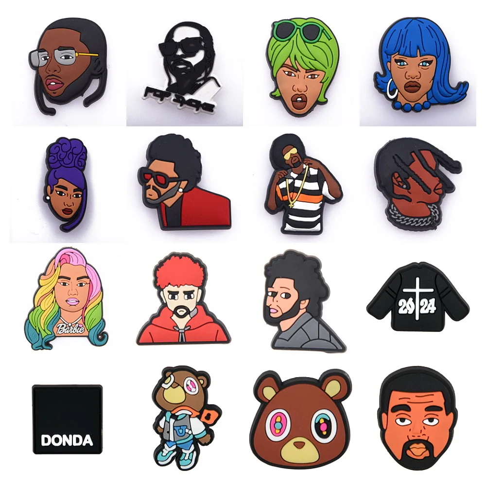 Kan Ye Rapper Shoe Decoration Charms Character Shoe Clips Charms