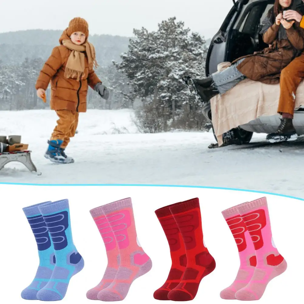 1 Pair Children Thermal Socks High Elastic Non-Slip for Skiing Winter ski socks