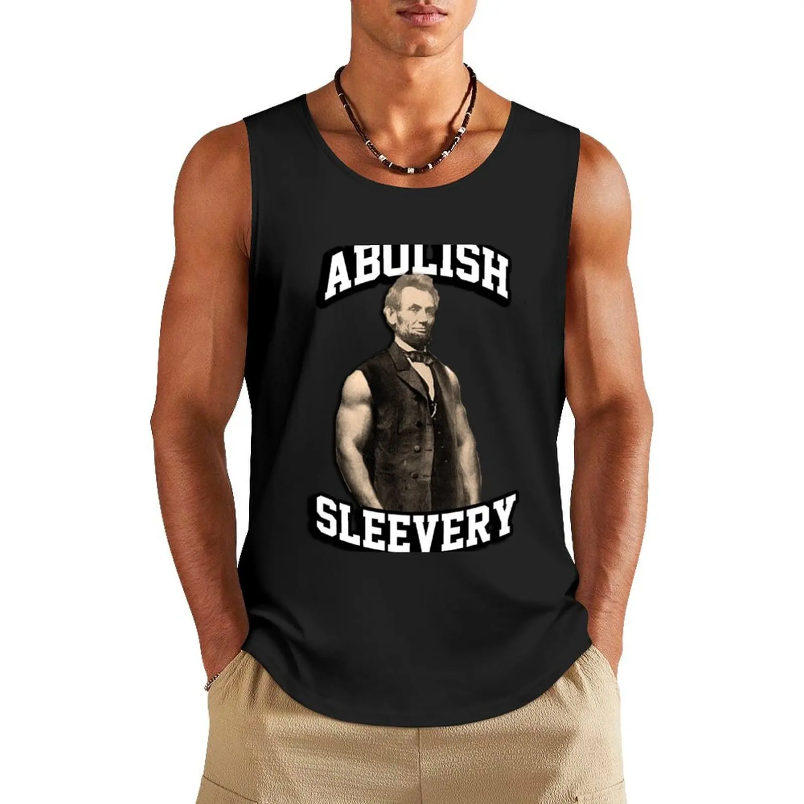 Мужская майка для бодибилдинга с принтом Авраама Линкольна