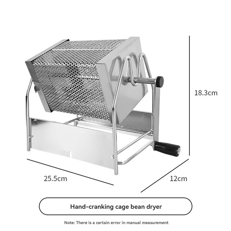 Manual Coffee Roaster Stainless Steel Drum Type Coffee Bean Roaster Machine For Grains Beans Peanuts Nuts