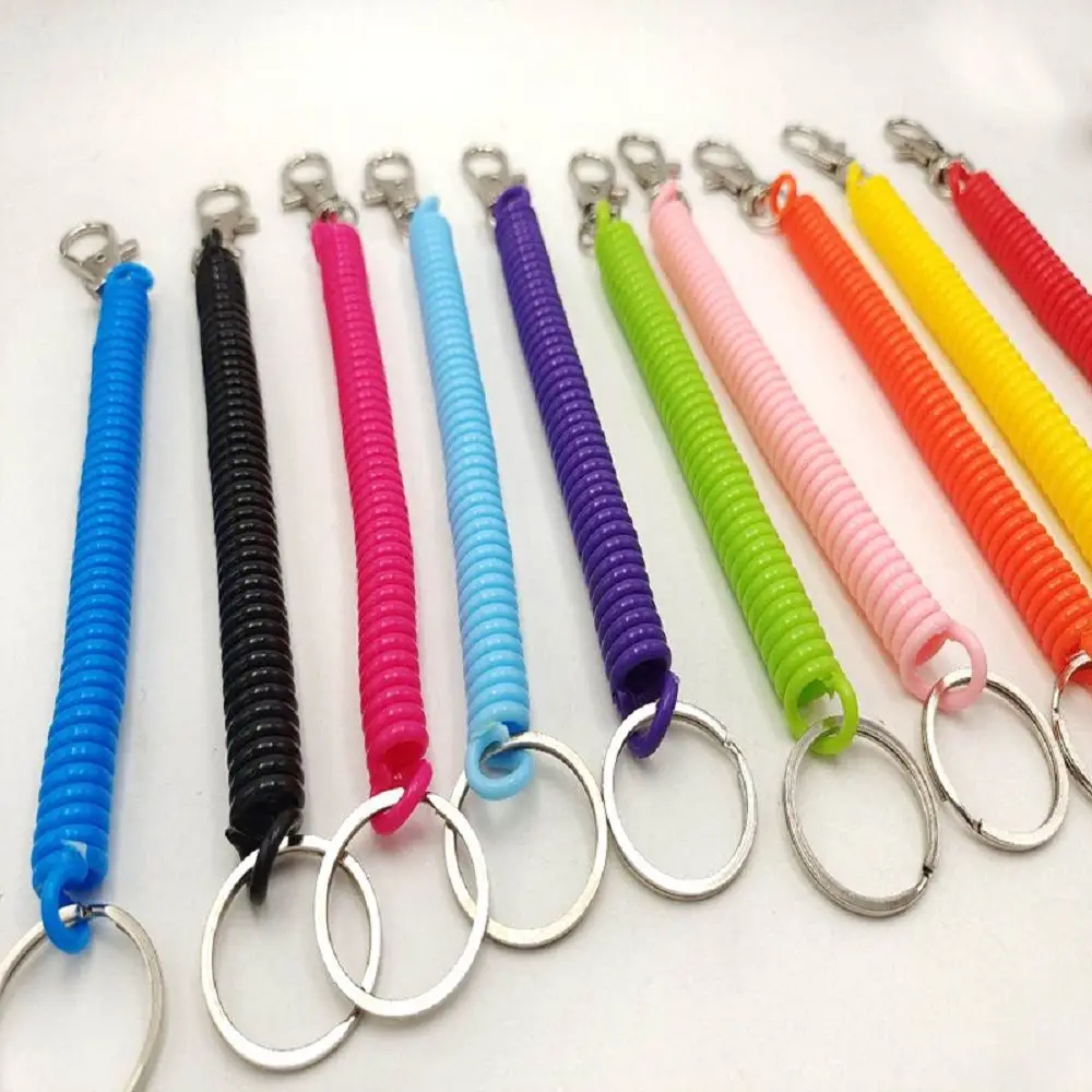Porte-Clés à Ressorts à Spirale,8 Pack Extensible Porte-clés En Plastique Coloré Cordons De