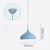 Nordic Colored Chandelier Wooden Pendant Light Bedroom Living Room LED Lamp Single Head Aluminum Children Room Lighting Fixture 3