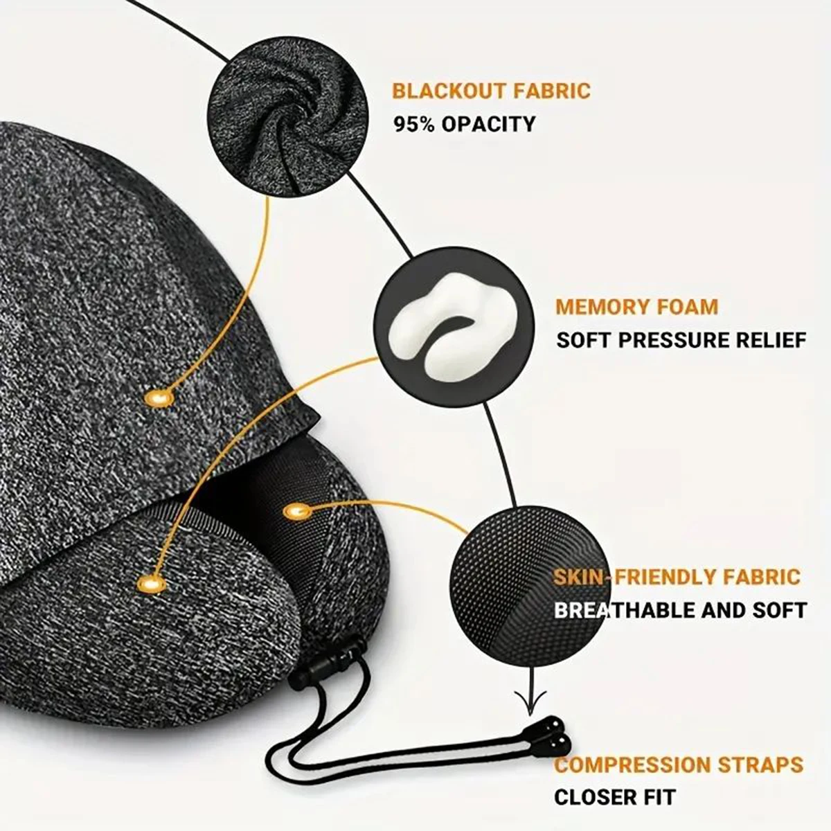 Hooded Memory Foam Travel Neck Pillow 3