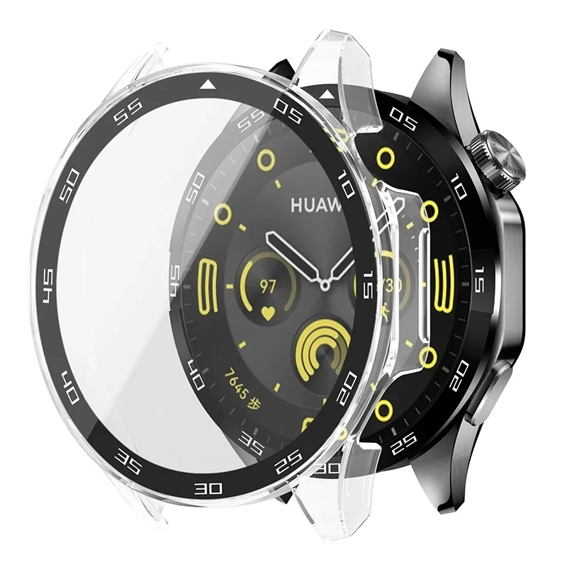 Premium Full-Cover Glass Protective Case for Huawei GT4 Smartwatch