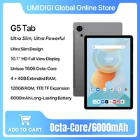 UMIDIGI G5 Tab Tablet Android 13,8GB(4+4GB Extend)RAM 128GB ROM Unisoc T606,10.1" HD 6000mAh Mega Battery AI Face Unlock 1