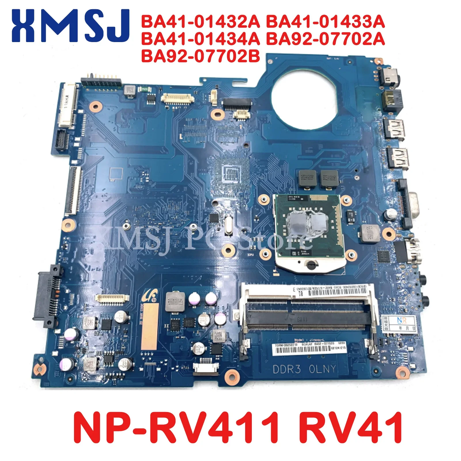 

XMSJ для Samsung NP-RV411 RV411 Материнская плата ноутбука BA41-01432A BA41-01433A BA41-01434A BA92-07702A HM55 DDR3