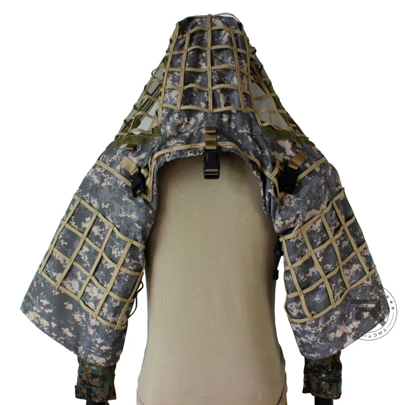ROCOTACTICAL Ghillie Suit Foundation Made from Ripstop Fabric Camouflage Tactical Sniper Coat Viper Hoods CP Multicam/Woodland