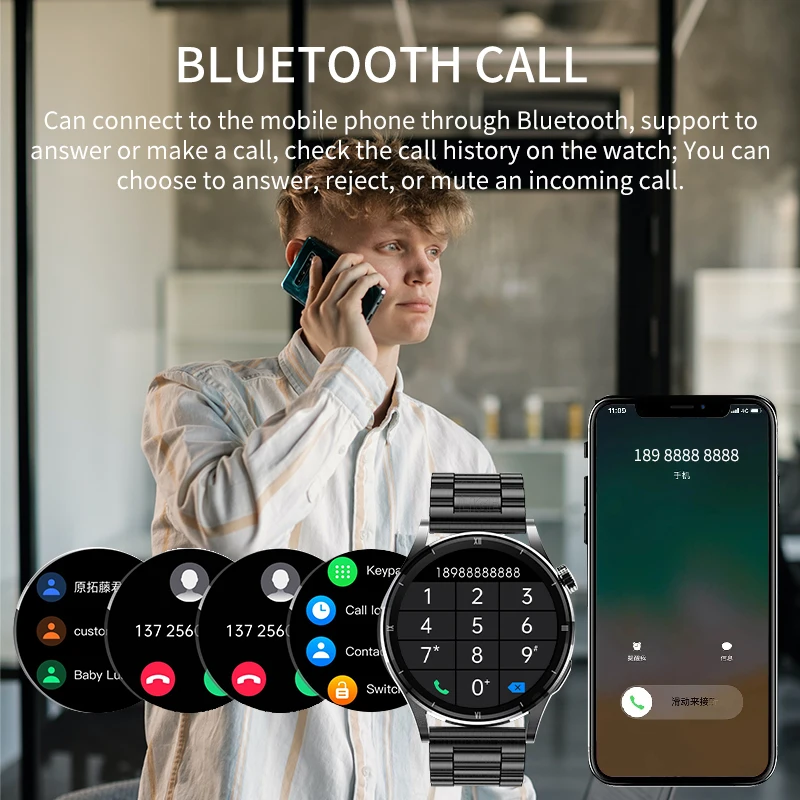 LIGE AMOLED HD ũ Ʈ ġ,   ƮϽ ð, IP67  , ȵ̵ IOS Ʈ ġ, 