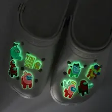 

1pcs Glow in The Dark Croc Charms PVC Croc jeans Luminous Accessorie Shoe Decoration Bad Bunny For Clog Button Charm shoe buckle