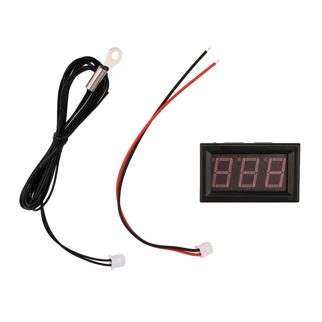 Digital Thermometer LED Display Fahrenheit Centigrade DC 4-28V High Accuracy Temperature Gauge Sensor with Waterproof NTC Probes 3