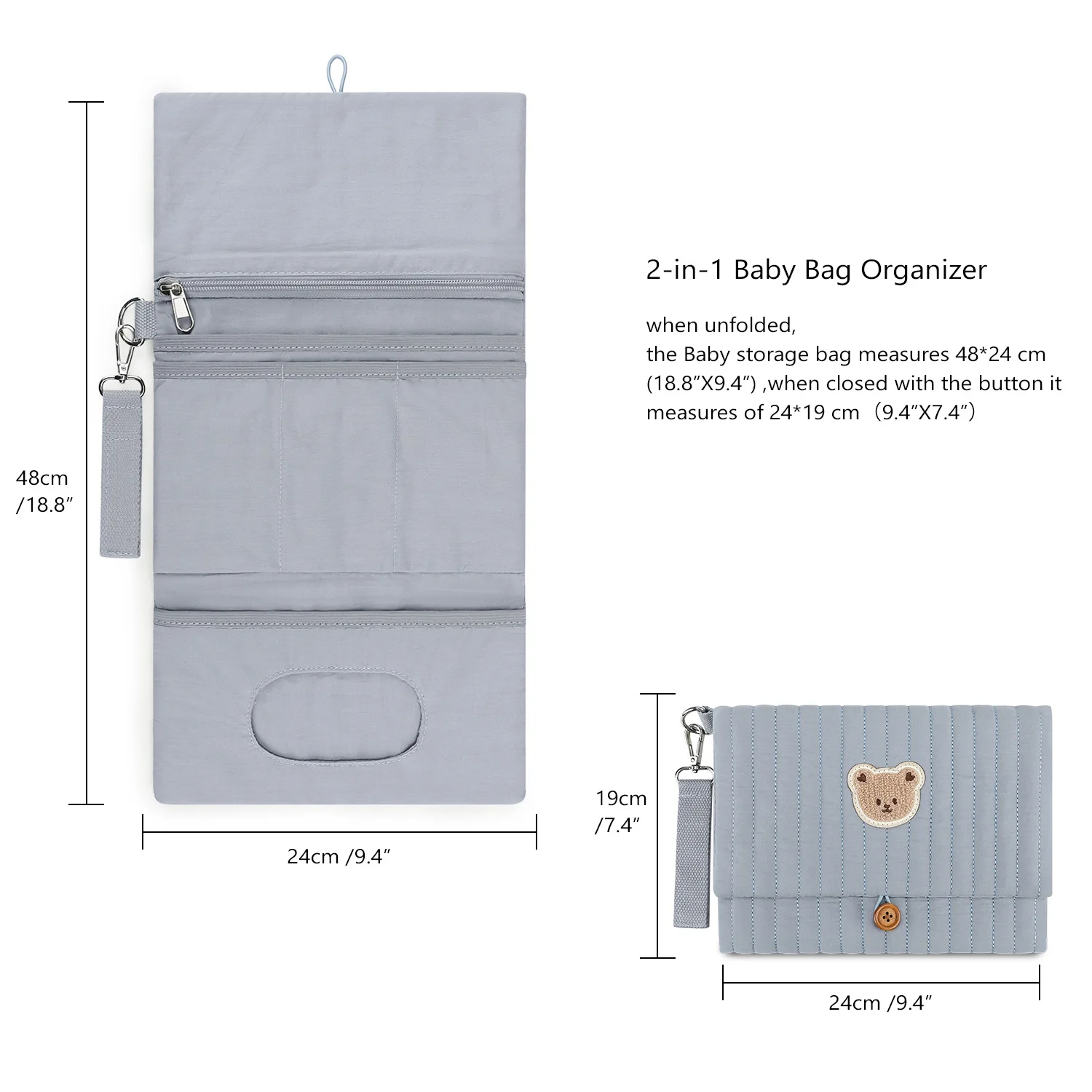 New Diaper Storage Bags Portable Cute Hanging Type Multi-functional Packing and Organizing Diaper Bag for Mother and Baby Travel - 6