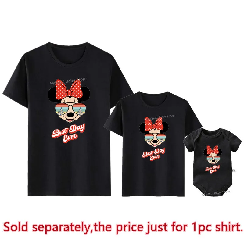 New Best Day Ever Disney Trip Shirts Funny Family and Friends Matching Disneyland Tshirt Mickey Minnie Mouse Family Look Outfits 3