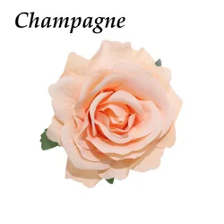 Elegant Wine Red & Black Roses Hair Claw Clip (Champagne)