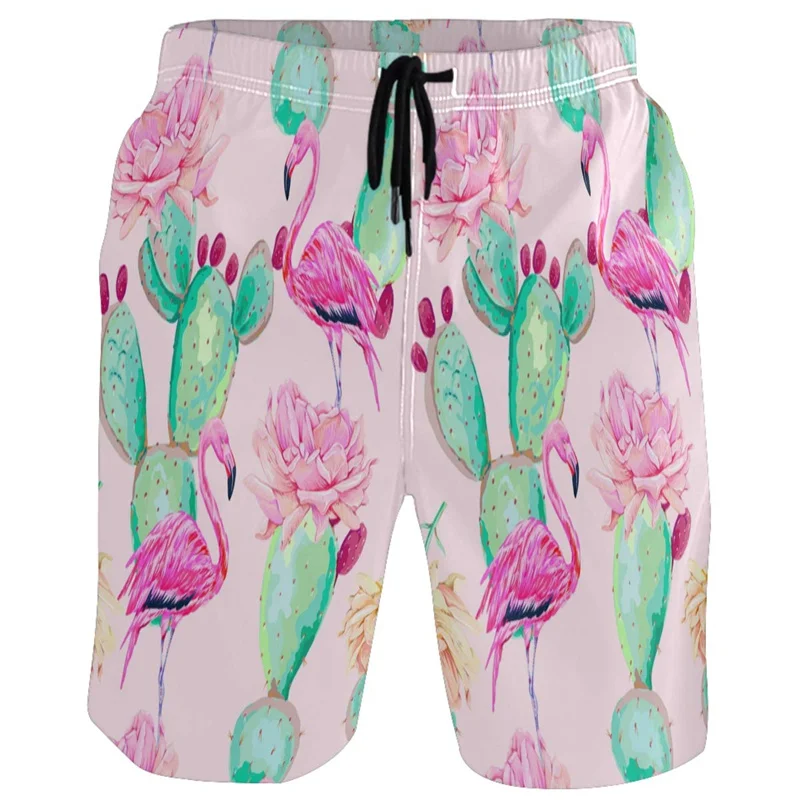 

Hawaiian Plants 3d Print Beach Shorts Men Swim Trunks Beachwear Sports Surfing Board Shorts Summer Holiday Street Short Pants