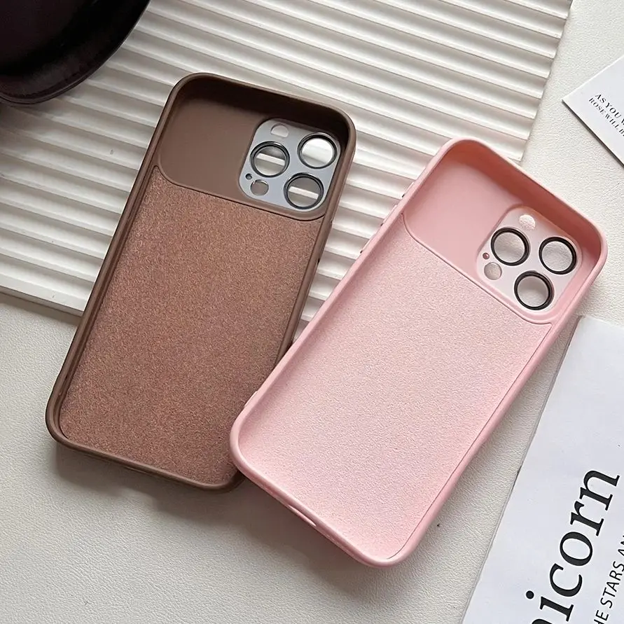 Lens Film Protection Matte Silicone Shockproof Solid Color Case with Large Window