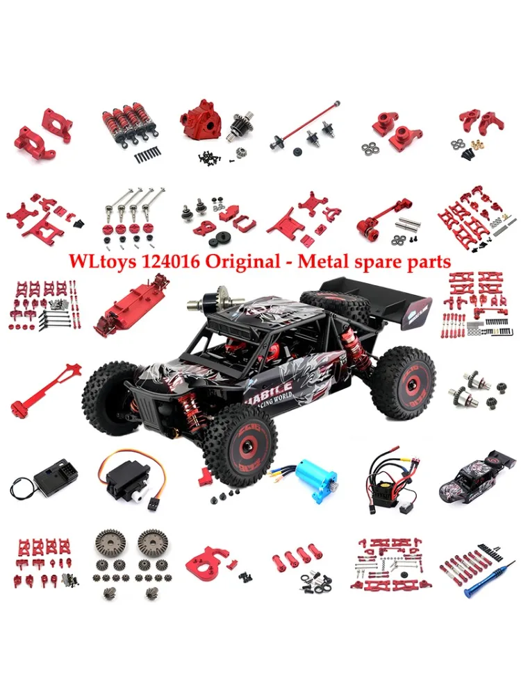 남아용 오프로드 RC 자동차, 고속 75km/h 리모컨 자동차, LED 헤드라이트, 브러시리스 4WD 1/16 몬스터 트럭 장난감 선물, 4x4 10 Wltoys 1/12 124016 124018 124019 금속 PO 액세서리, RC 개조 키트, 성인용 브러시리스 모터 자동차 액세서리