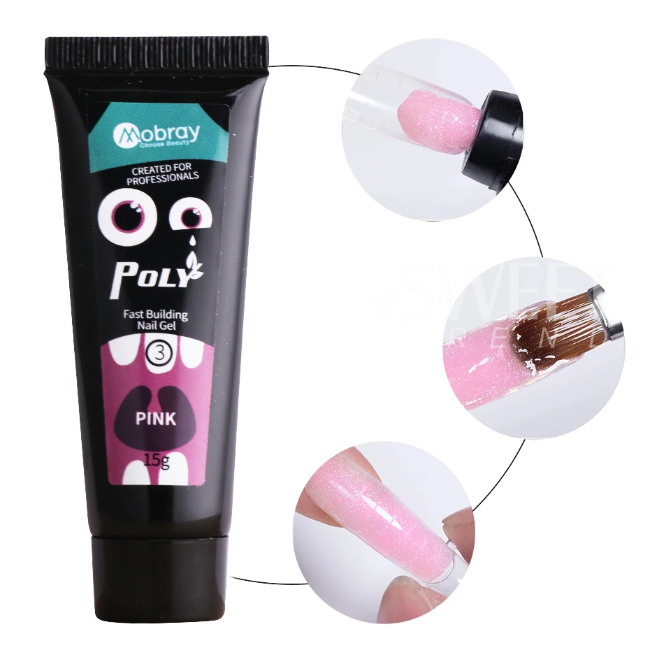 5pcs Extension Nail Gel Set Kit Quick Building Gel Acrylic White Clear Nude Construction UV Finger Prolong Tools Gel Nail Polish