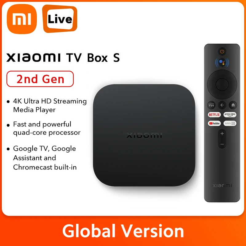 Google Os Tvxiaomi Mi Tv Box S 2nd Gen 4k Hdr10+ Android 11 With Google  Assistant