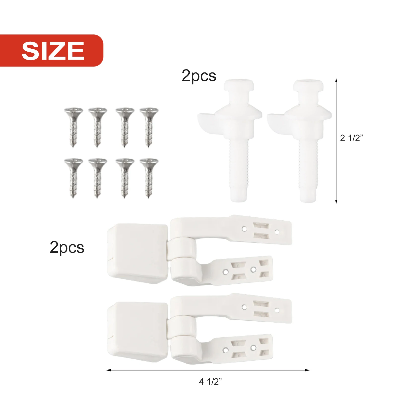 Kit De Tornillos De Bisagras De Fijación Superior Para Asiento De Inodoro 2 Piezas