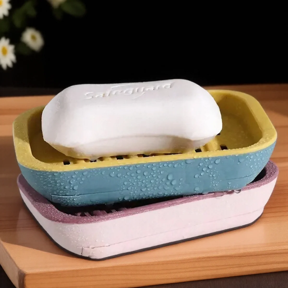 1PC Waterproof Removable Soap Dish with Drain Hole Easy Install No Drill Required Bathroom Accessories