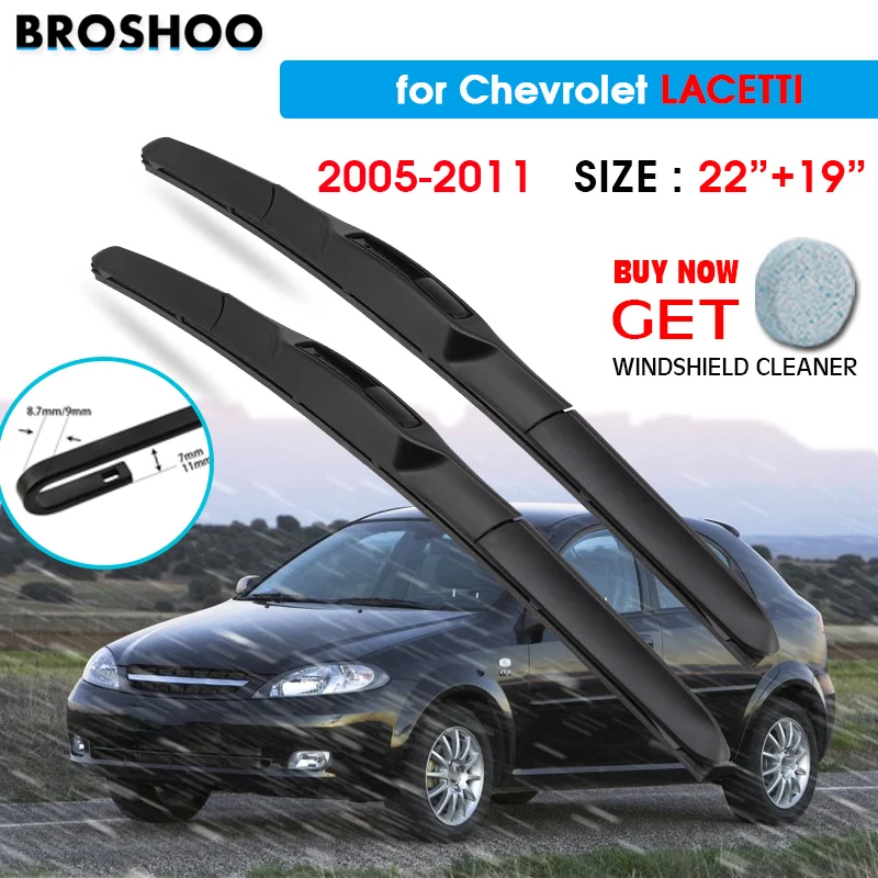 

Car Wiper Blade For Chevrolet LACETTI 22"+19" 2005-2011 Auto Windscreen Windshield Wipers Window Wash Fit U Hook Arms