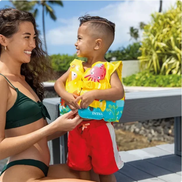 Intex 59661 Children's Inflatable Swimming Vest Auxiliary Water Support Equipment For 3 To 6 Years Old Kids