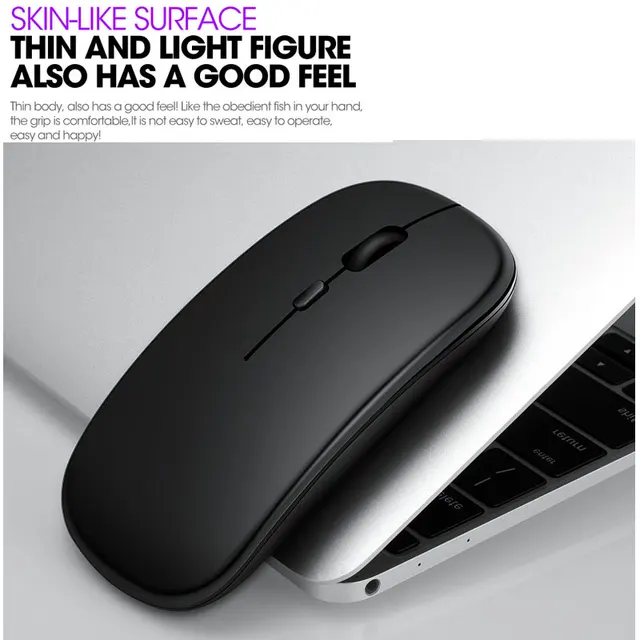 2.4GHz Wireless  + Bluetooth 5.0 Wireless Mouse For Tablet Laptop Computer Ultra Thin Wireless Mice AAA Battery Version 3
